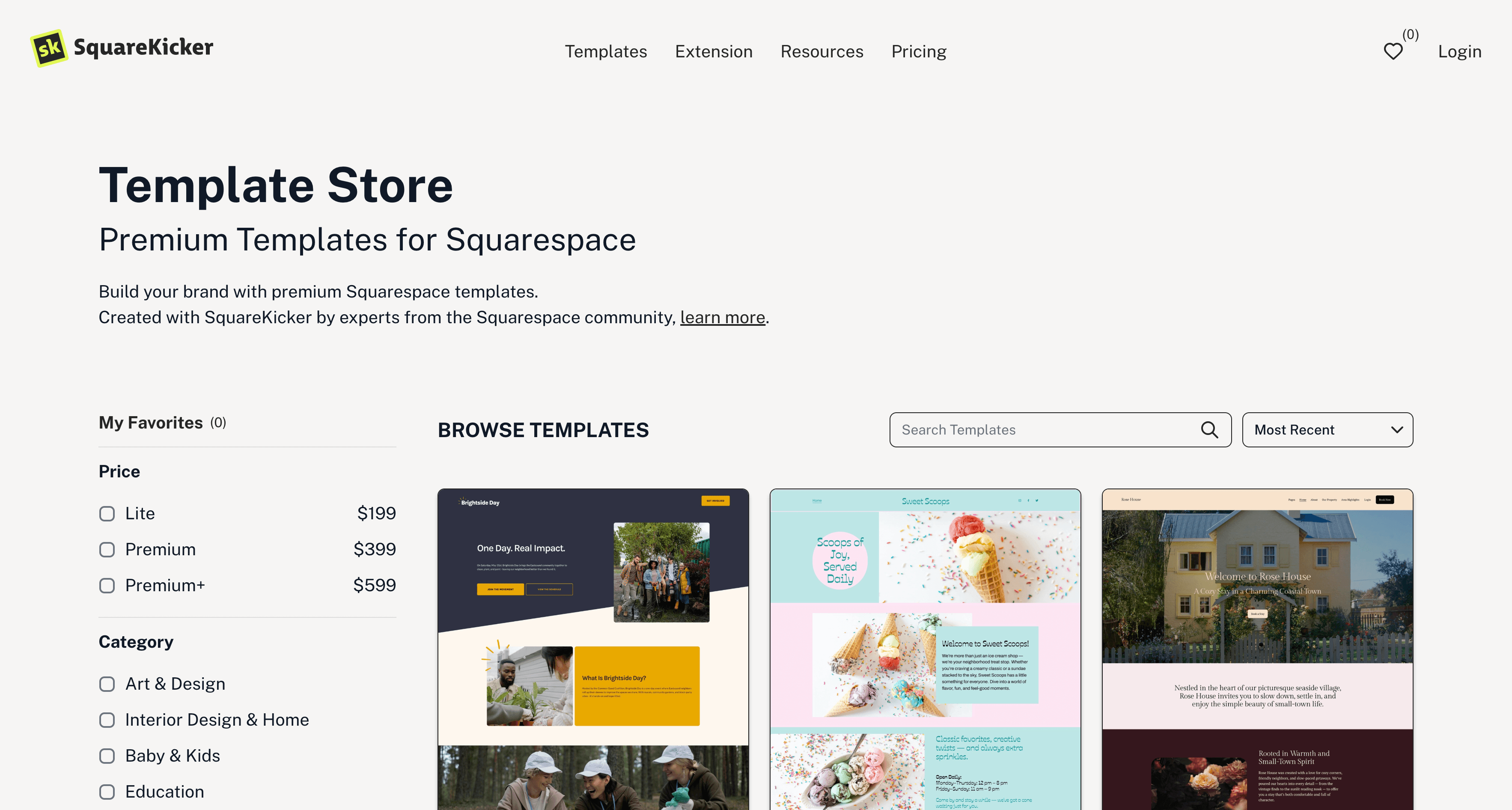 Project Template Store · SquareKicker